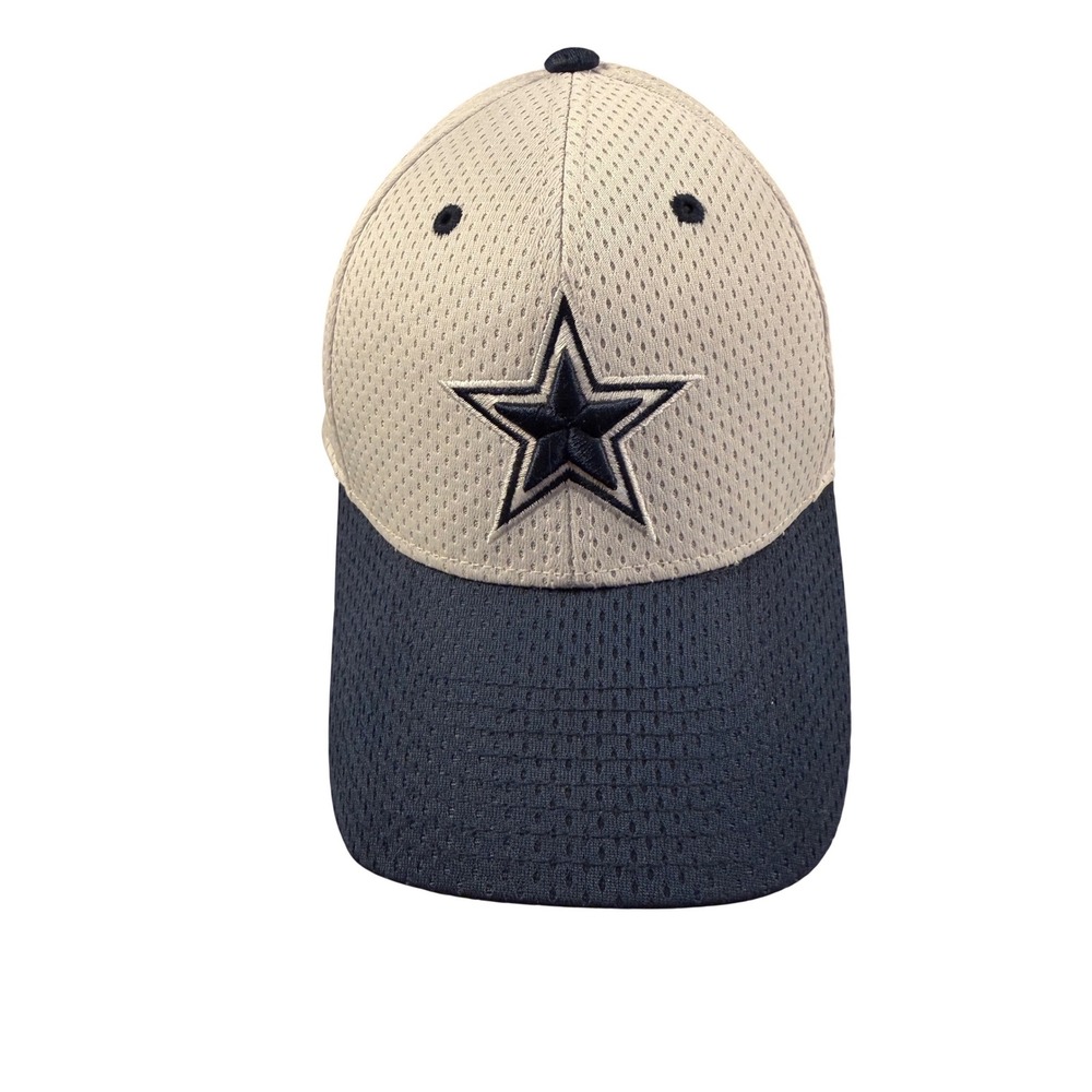 Reebok NFL Dallas Cowboys Hat Mens Silver Navy Blue Mesh Adjustable NFC East Cap
